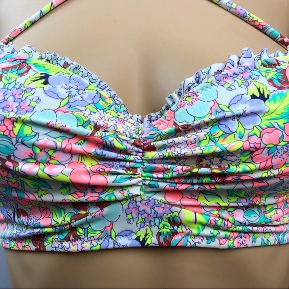 Victoria’s Secret Floral Ruched Tie Up Bikini Top - Picture 7 of 8